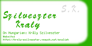 szilveszter kraly business card