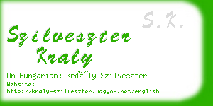 szilveszter kraly business card